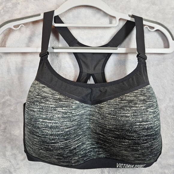 Victoria Sport Womens Racerback Sports Bra 34DDD/F75 Black & White - Picture 1 of 10